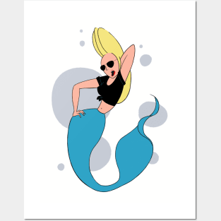 Johnny Bravo Mermaid genderbended Posters and Art